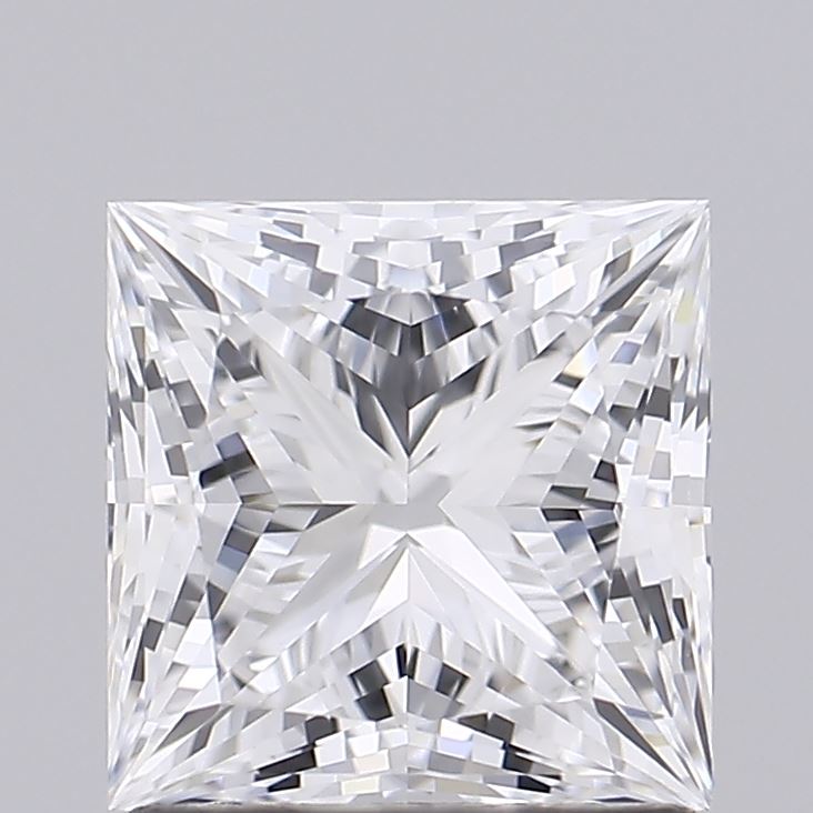 1.57 Carat Princess Shaped, Ideal Cut, D Color, VVS2 Clarity, IGI Certified Lab Grown Diamond