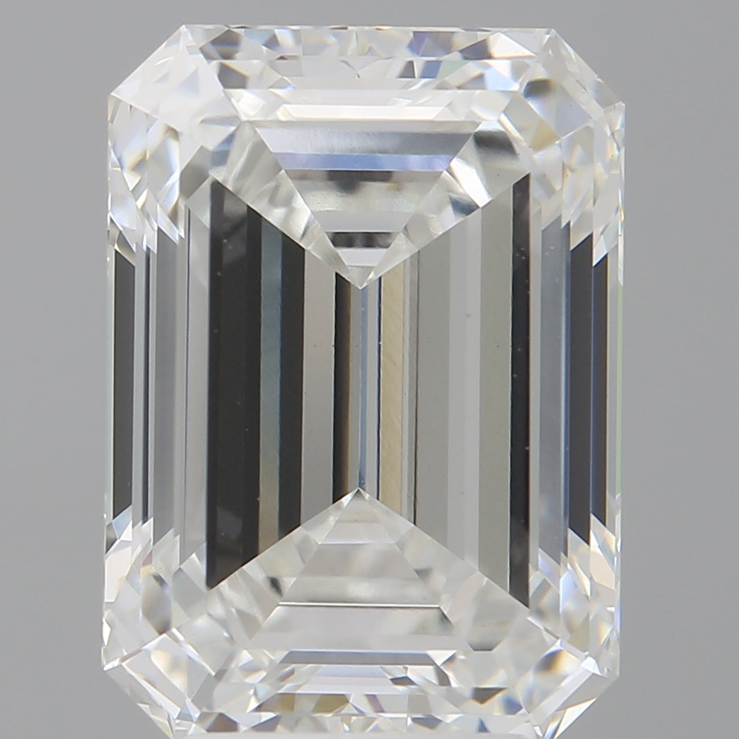 4.58 Carat Emerald Shaped, Ideal Cut, F Color, VVS2 Clarity, IGI Certified Lab Grown Diamond