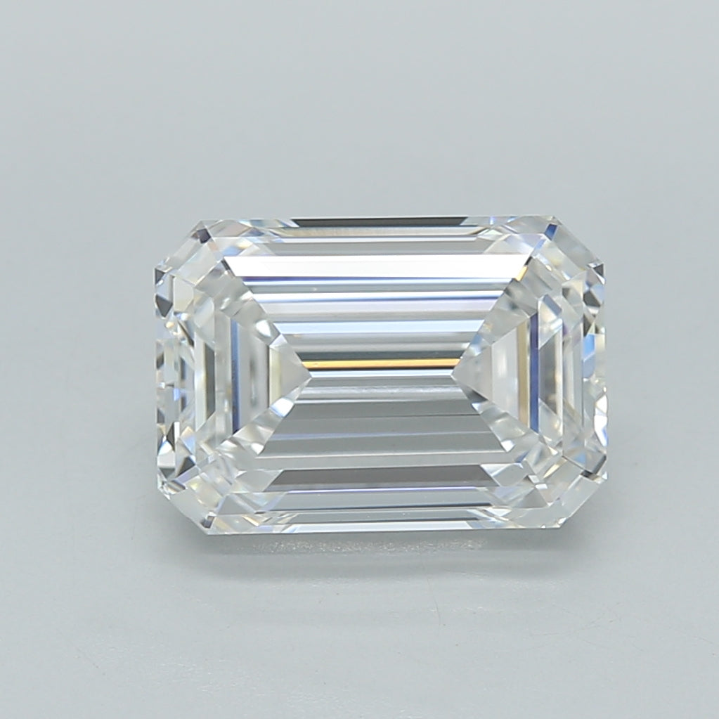 3.04 Carat Emerald Shaped, Ideal Cut, D Color, VVS2 Clarity, IGI Certified Lab Grown Diamond