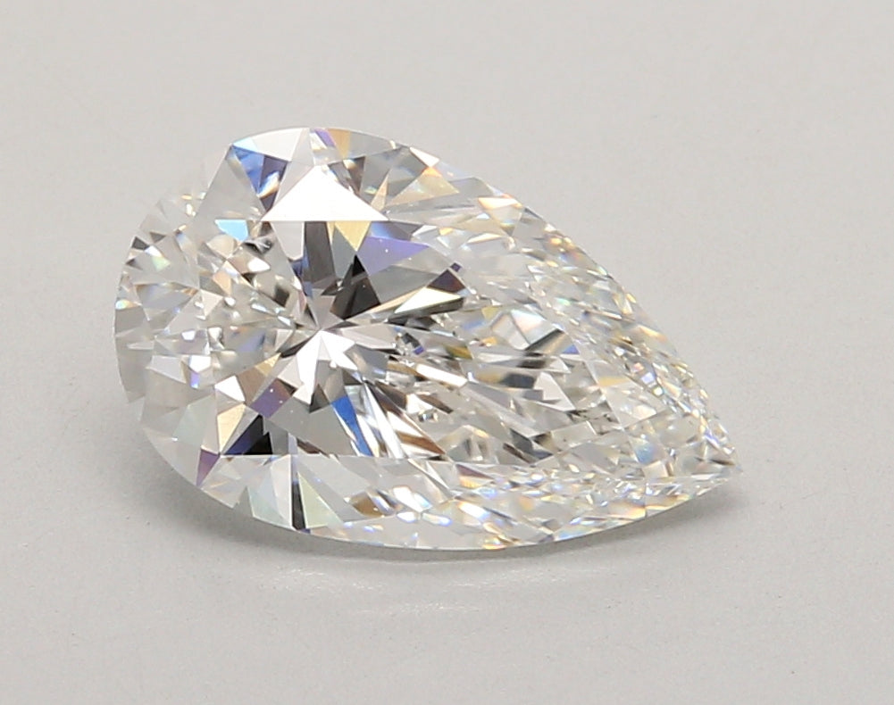 2.52 Carat Pear Shaped, Ideal Cut, E Color, VVS1 Clarity, IGI Certified Lab Grown Diamond