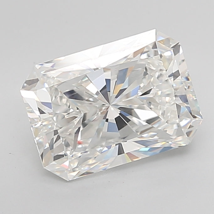 5.02 Carat Radiant Shaped, Excellent Cut, F Color, VS2 Clarity, IGI Certified Lab Grown Diamond