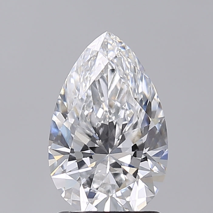 1.52 Carat Pear Shaped, Ideal Cut, D Color, VVS2 Clarity, IGI Certified Lab Grown Diamond