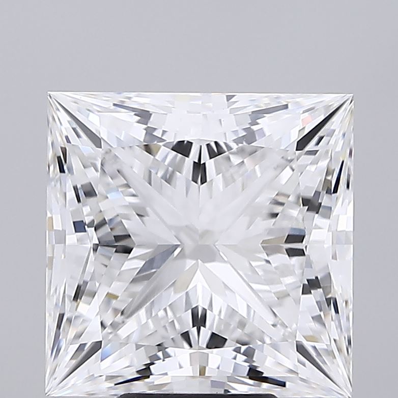 7.28 Carat Princess Shaped, Ideal Cut, E Color, VVS2 Clarity, IGI Certified Lab Grown Diamond