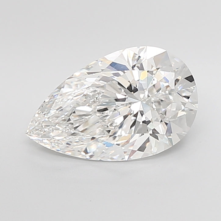 5.10 Carat Pear Shaped, Excellent Cut, E Color, VVS2 Clarity, IGI Certified Lab Grown Diamond