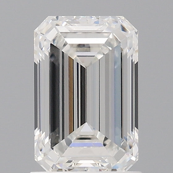1.55 Carat Emerald Shaped, Ideal Cut, E Color, VS2 Clarity, IGI Certified Lab Grown Diamond
