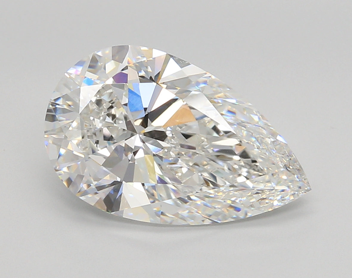 5.05 Carat Pear Shaped, Ideal Cut, E Color, VVS2 Clarity, IGI Certified Lab Grown Diamond