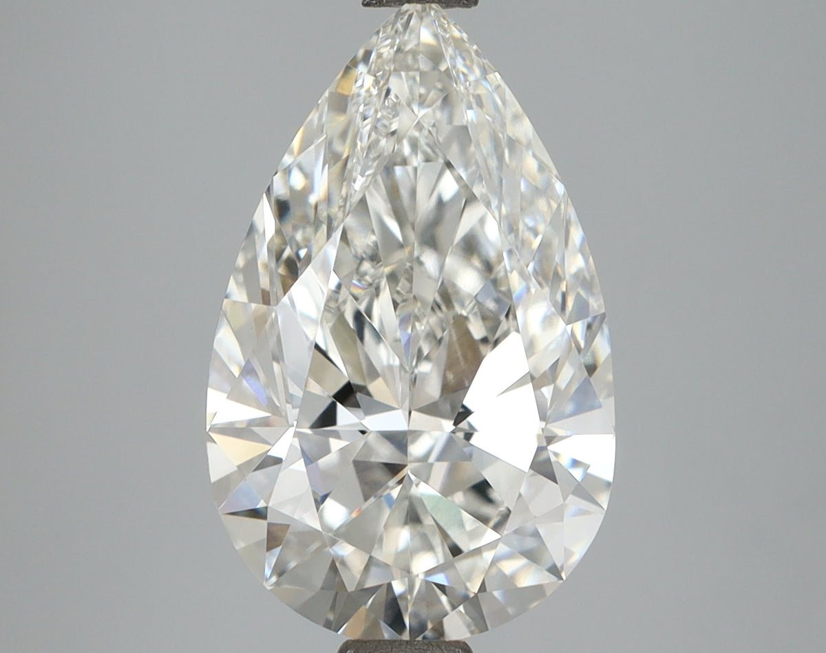 4.08 Carat Pear Shaped, Ideal Cut, F Color, VVS2 Clarity, IGI Certified Lab Grown Diamond
