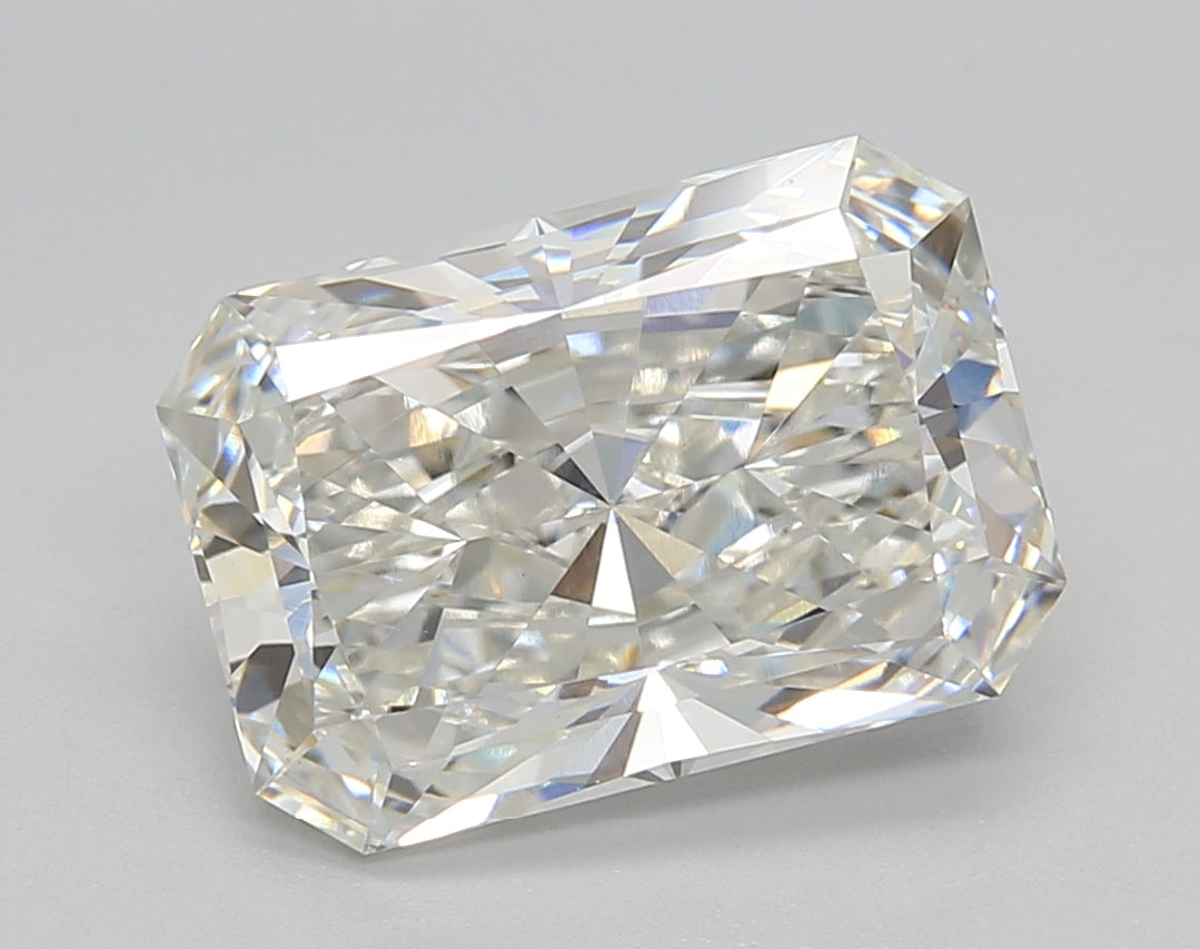 4.02 Carat Radiant Shaped, Ideal Cut, F Color, VVS2 Clarity, IGI Certified Lab Grown Diamond