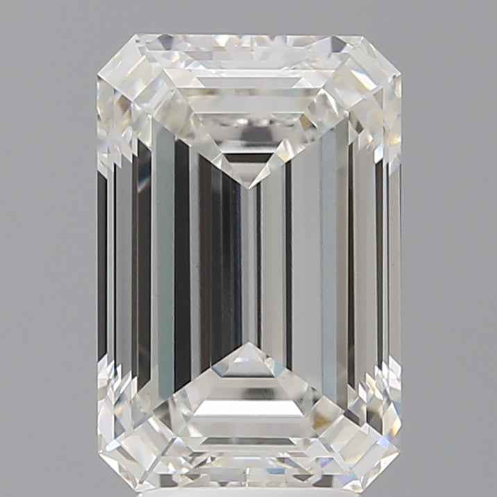 4.58 Carat Emerald Shaped, Ideal Cut, F Color, VVS2 Clarity, IGI Certified Lab Grown Diamond