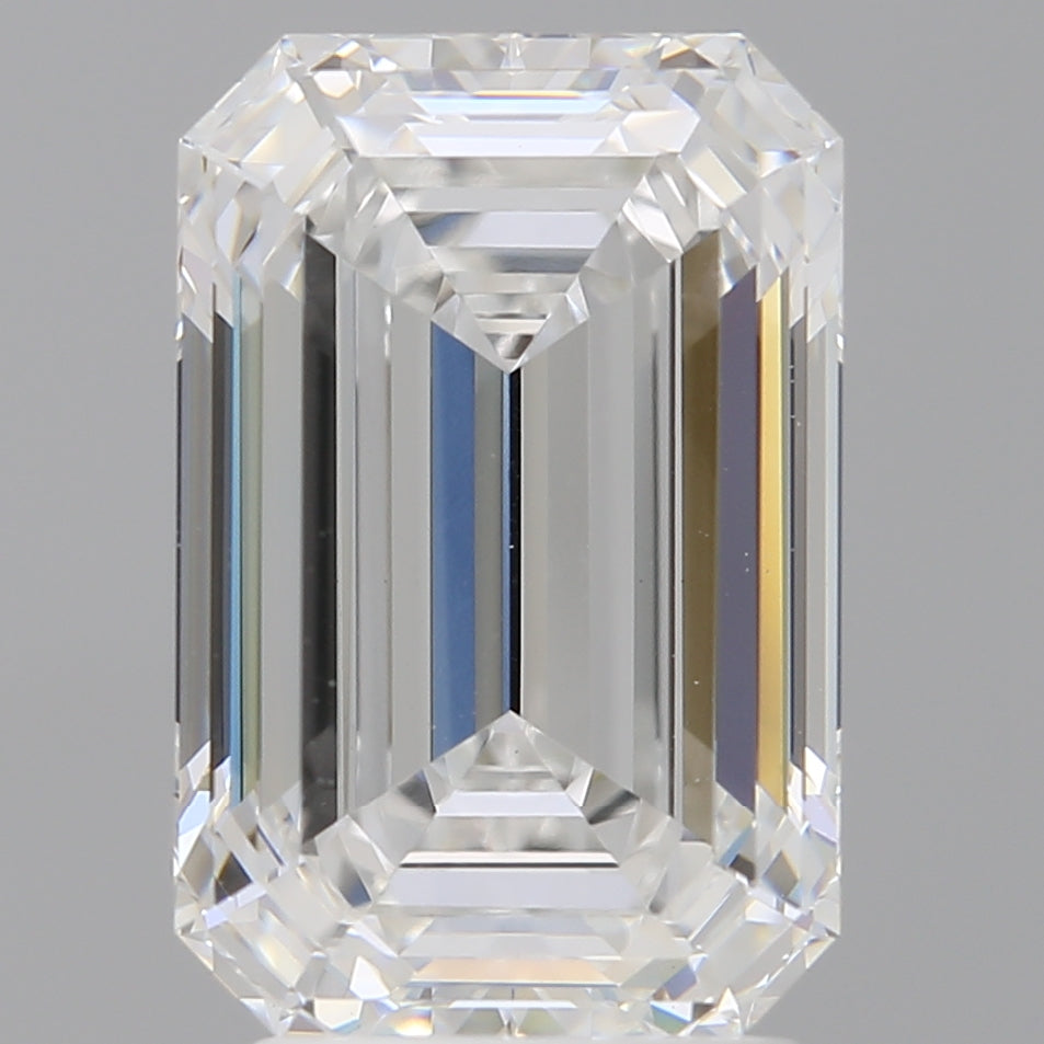 3.60 Carat Emerald Shaped, Ideal Cut, D Color, VVS2 Clarity, IGI Certified Lab Grown Diamond