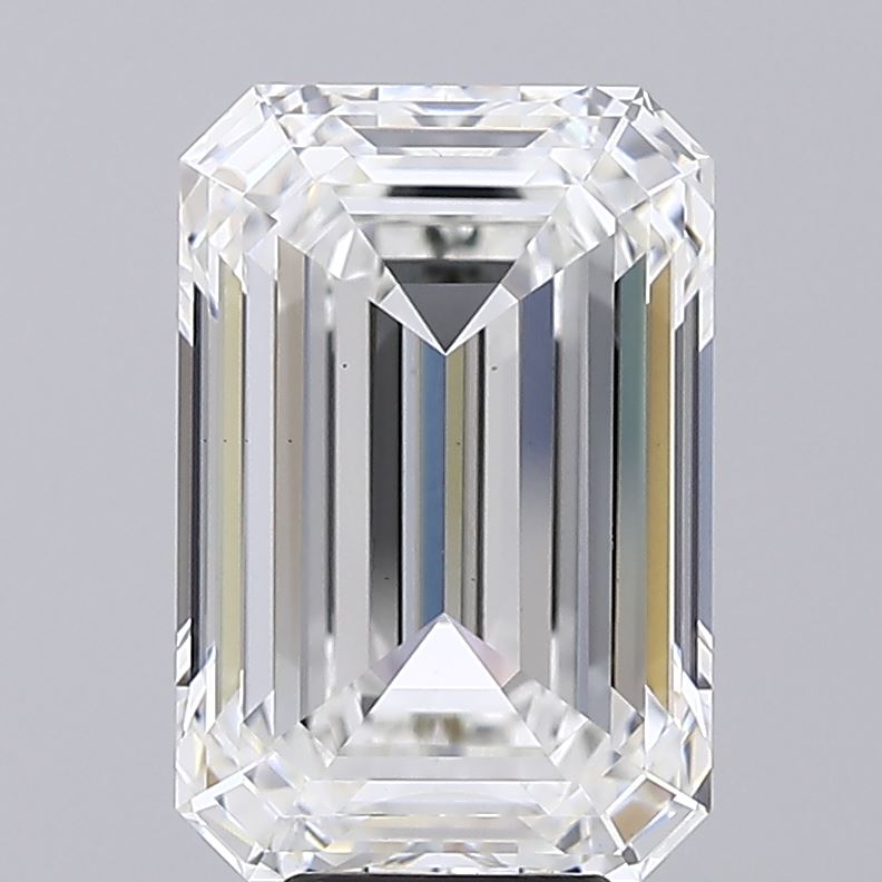 7.05 Carat Emerald Shaped, Ideal Cut, F Color, VS1 Clarity, IGI Certified Lab Grown Diamond