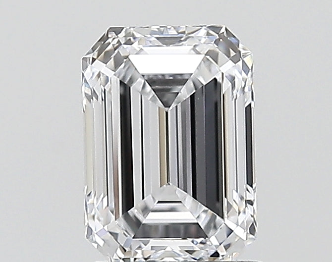 1.47 Carat Emerald Shaped, Ideal Cut, D Color, VVS2 Clarity, IGI Certified Lab Grown Diamond