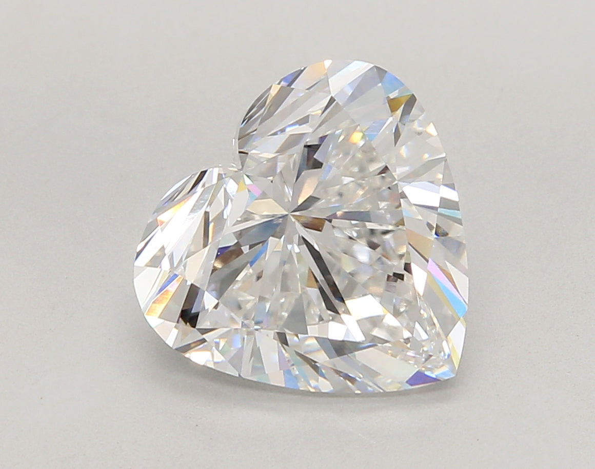 5.02 Carat Heart Shaped, Excellent Cut, D Color, VVS2 Clarity, IGI Certified Lab Grown Diamond