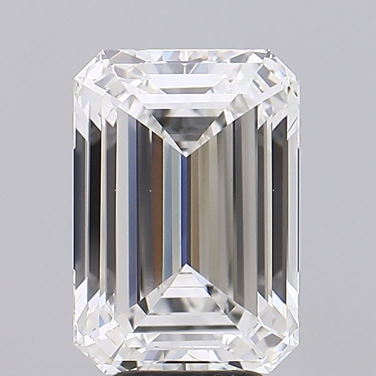 6.01 Carat Emerald Shaped, Ideal Cut, F Color, VVS2 Clarity, IGI Certified Lab Grown Diamond