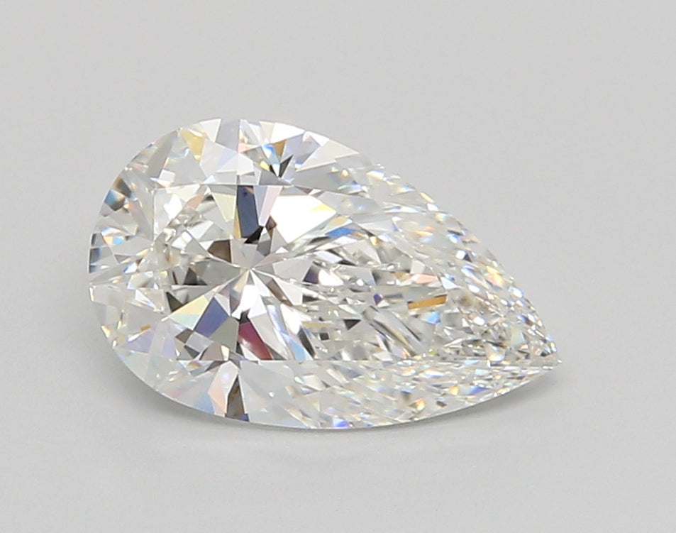 2.06 Carat Pear Shaped, Ideal Cut, F Color, VVS2 Clarity, IGI Certified Lab Grown Diamond