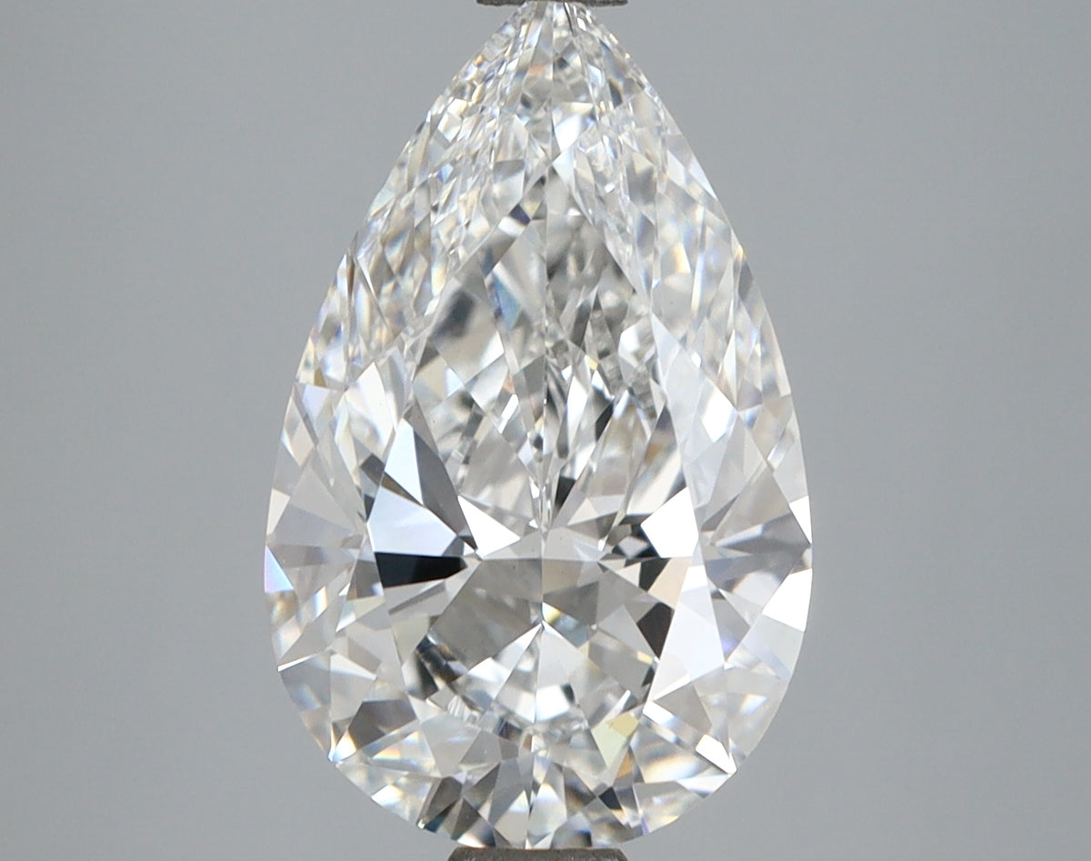 3.74 Carat Pear Shaped, Excellent Cut, E Color, VVS2 Clarity, IGI Certified Lab Grown Diamond