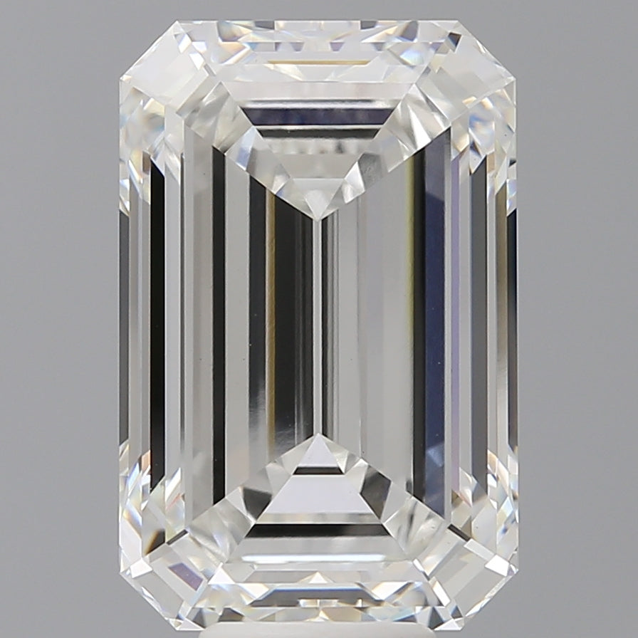 10.08 Carat Emerald Shaped, Ideal Cut, F Color, VVS2 Clarity, IGI Certified Lab Grown Diamond