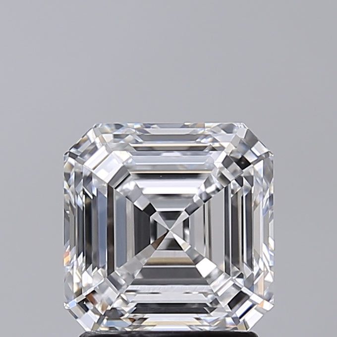 2.01 Carat Asscher Shaped, Excellent Cut, D Color, VVS2 Clarity, IGI Certified Lab Grown Diamond