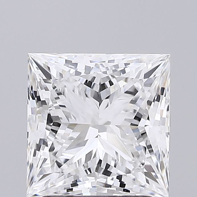 2.07 Carat Princess Shaped, Ideal Cut, E Color, VVS2 Clarity, IGI Certified Lab Grown Diamond