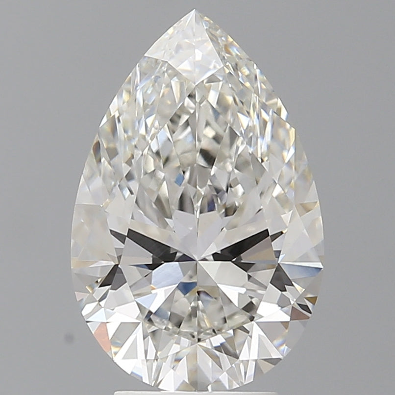 4.09 Carat Pear Shaped, Ideal Cut, F Color, VVS2 Clarity, IGI Certified Lab Grown Diamond