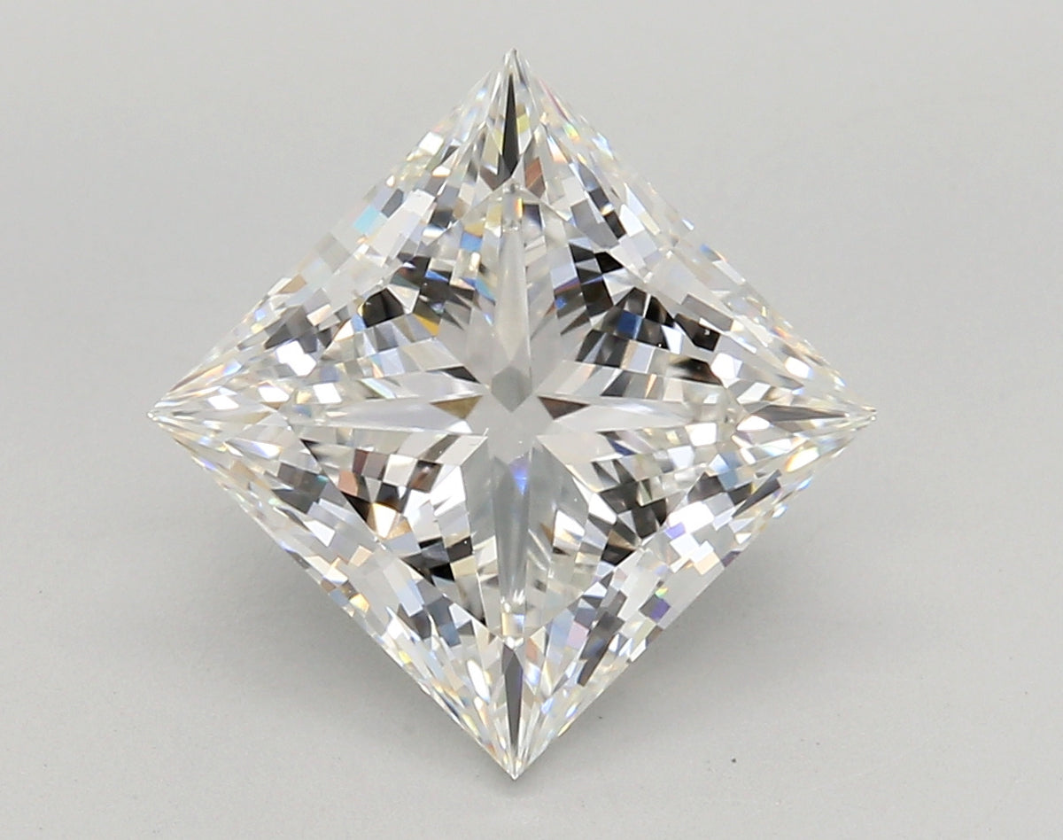 4.85 Carat Princess Shaped, Ideal Cut, F Color, VVS2 Clarity, IGI Certified Lab Grown Diamond