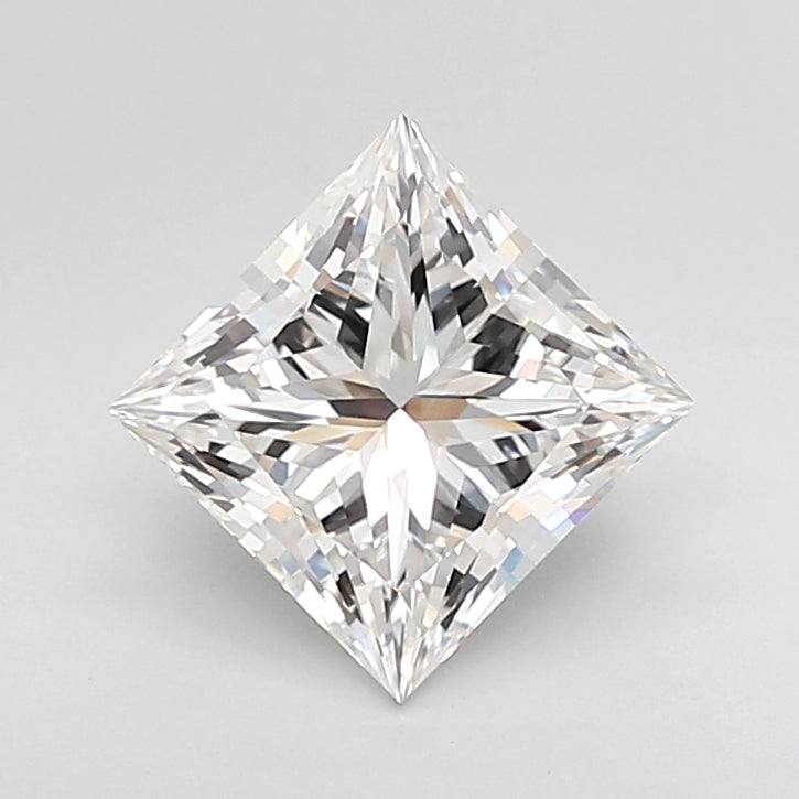 2.55 Carat Princess Shaped, Ideal Cut, E Color, VVS2 Clarity, IGI Certified Lab Grown Diamond