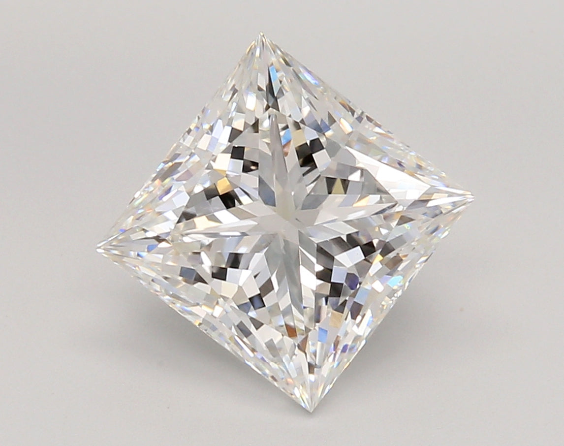 4.05 Carat Princess Shaped, Ideal Cut, F Color, VS1 Clarity, IGI Certified Lab Grown Diamond