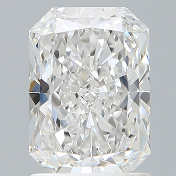 1.55 Carat Radiant Shaped, Ideal Cut, E Color, VVS2 Clarity, IGI Certified Lab Grown Diamond