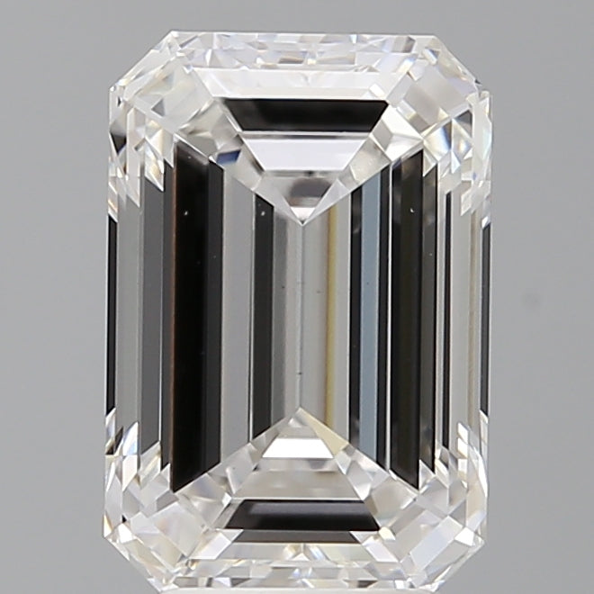 4.08 Carat Emerald Shaped, Ideal Cut, F Color, VVS2 Clarity, IGI Certified Lab Grown Diamond