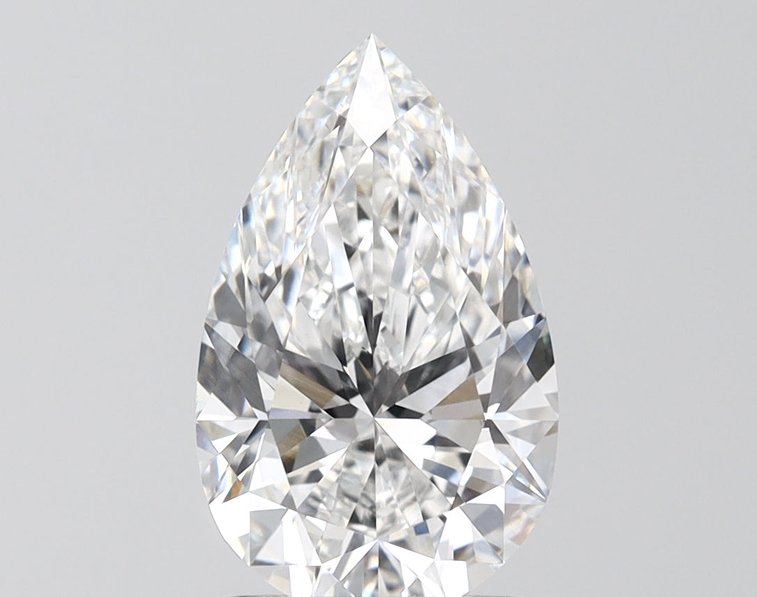 2.60 Carat Pear Shaped, Ideal Cut, E Color, VS1 Clarity, IGI Certified Lab Grown Diamond