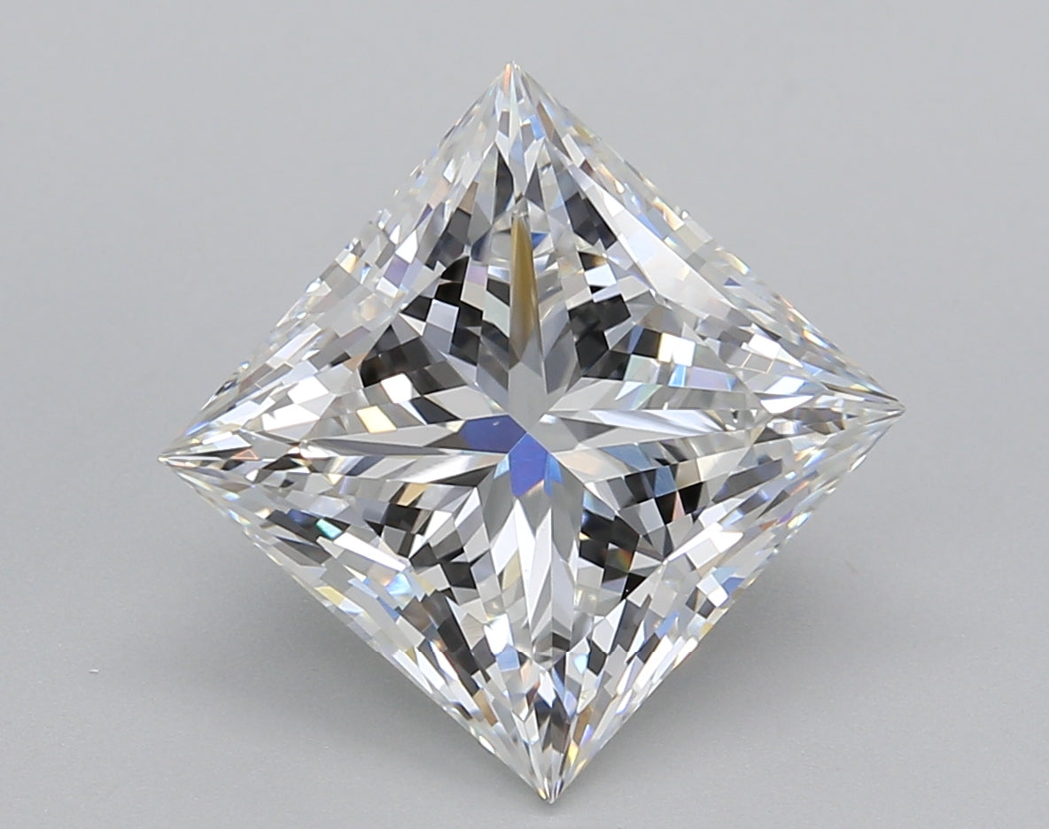 5.01 Carat Princess Shaped, Excellent Cut, E Color, VVS2 Clarity, IGI Certified Lab Grown Diamond