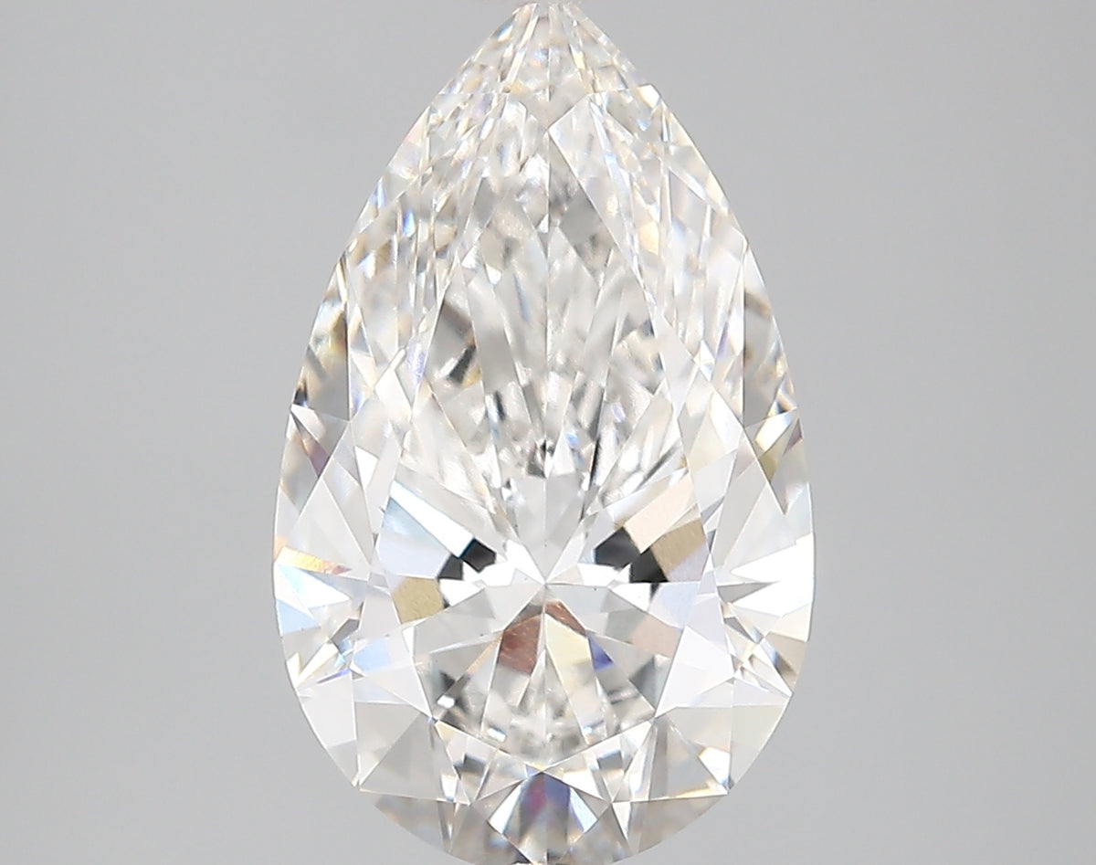 4.22 Carat Pear Shaped, Very Good Cut, F Color, VS1 Clarity, IGI Certified Lab Grown Diamond