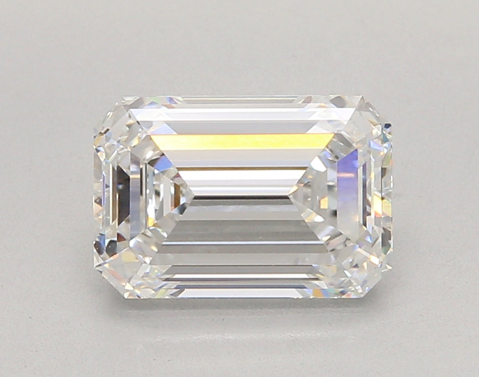3.05 Carat Emerald Shaped, Ideal Cut, D Color, VVS2 Clarity, IGI Certified Lab Grown Diamond