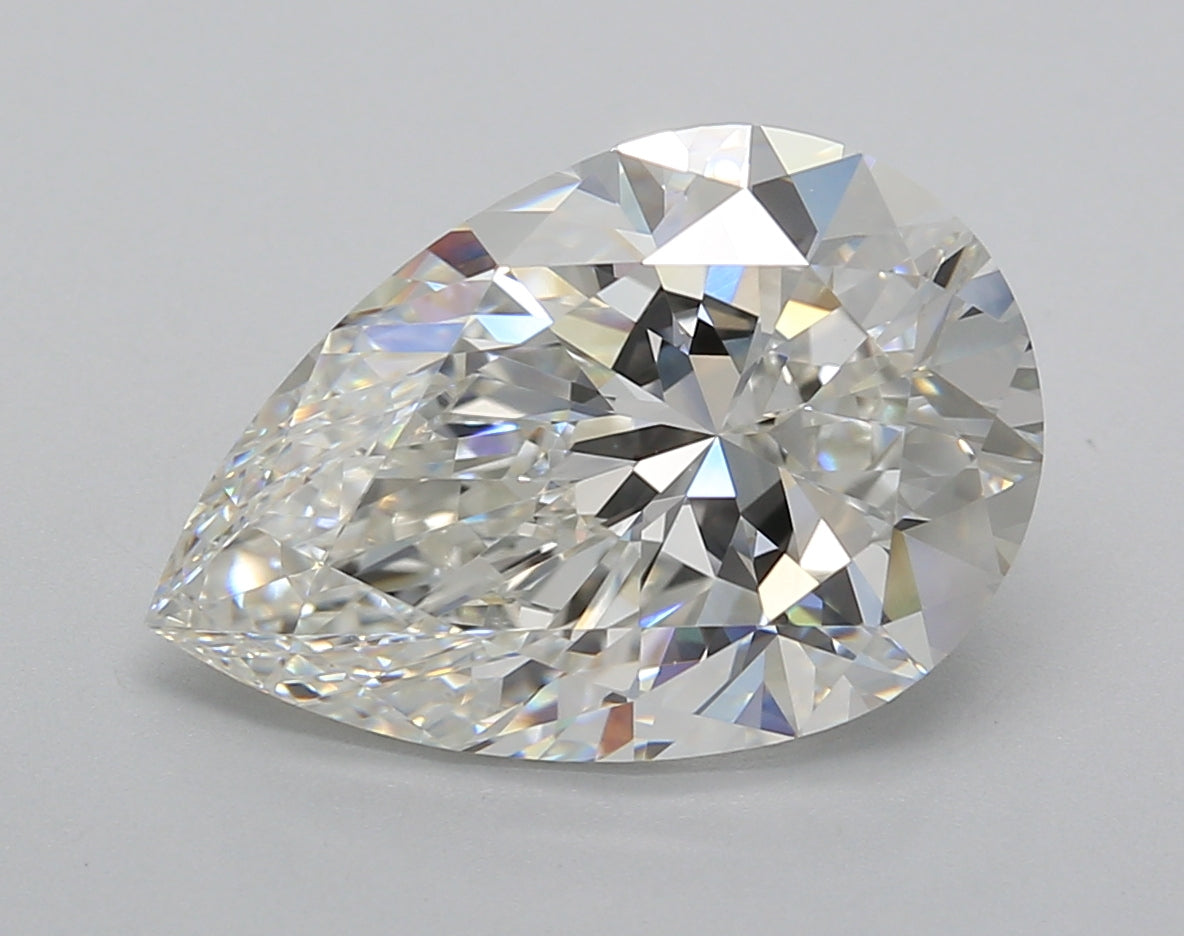 5.02 Carat Pear Shaped, Excellent Cut, G Color, VVS2 Clarity, IGI Certified Lab Grown Diamond