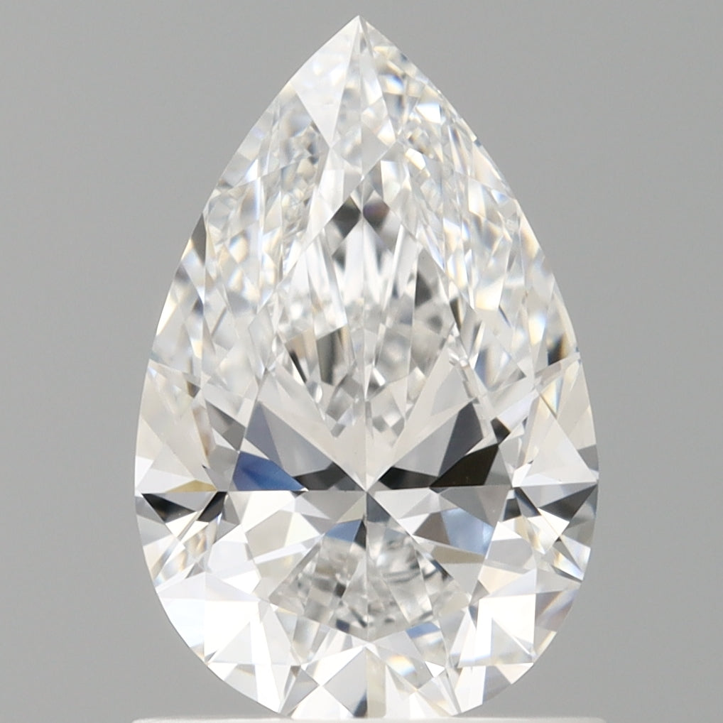 1.08 Carat Pear Shaped, Ideal Cut, D Color, VVS2 Clarity, IGI Certified Lab Grown Diamond