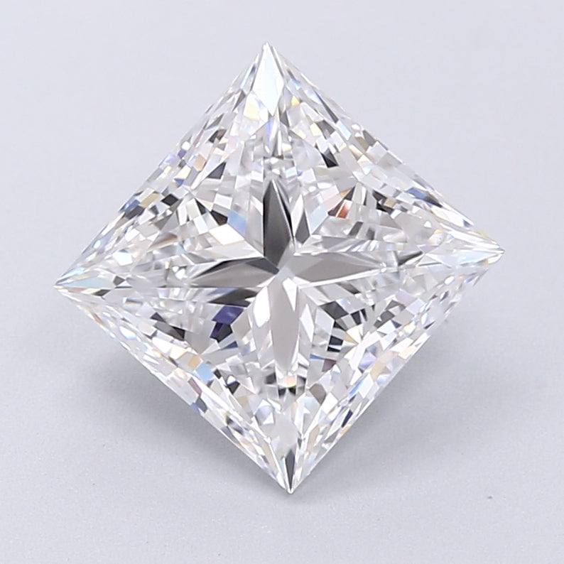3.14 Carat Princess Shaped, Very Good Cut, D Color, VS1 Clarity, IGI Certified Lab Grown Diamond