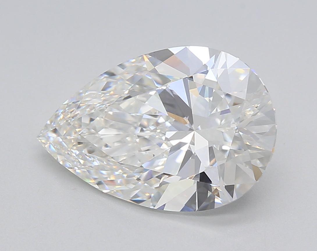 3.52 Carat Pear Shaped, Ideal Cut, F Color, VVS2 Clarity, GIA Certified Lab Grown Diamond