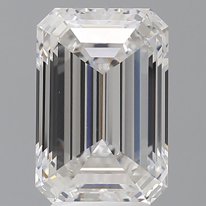 4.08 Carat Emerald Shaped, Ideal Cut, F Color, VVS2 Clarity, IGI Certified Lab Grown Diamond