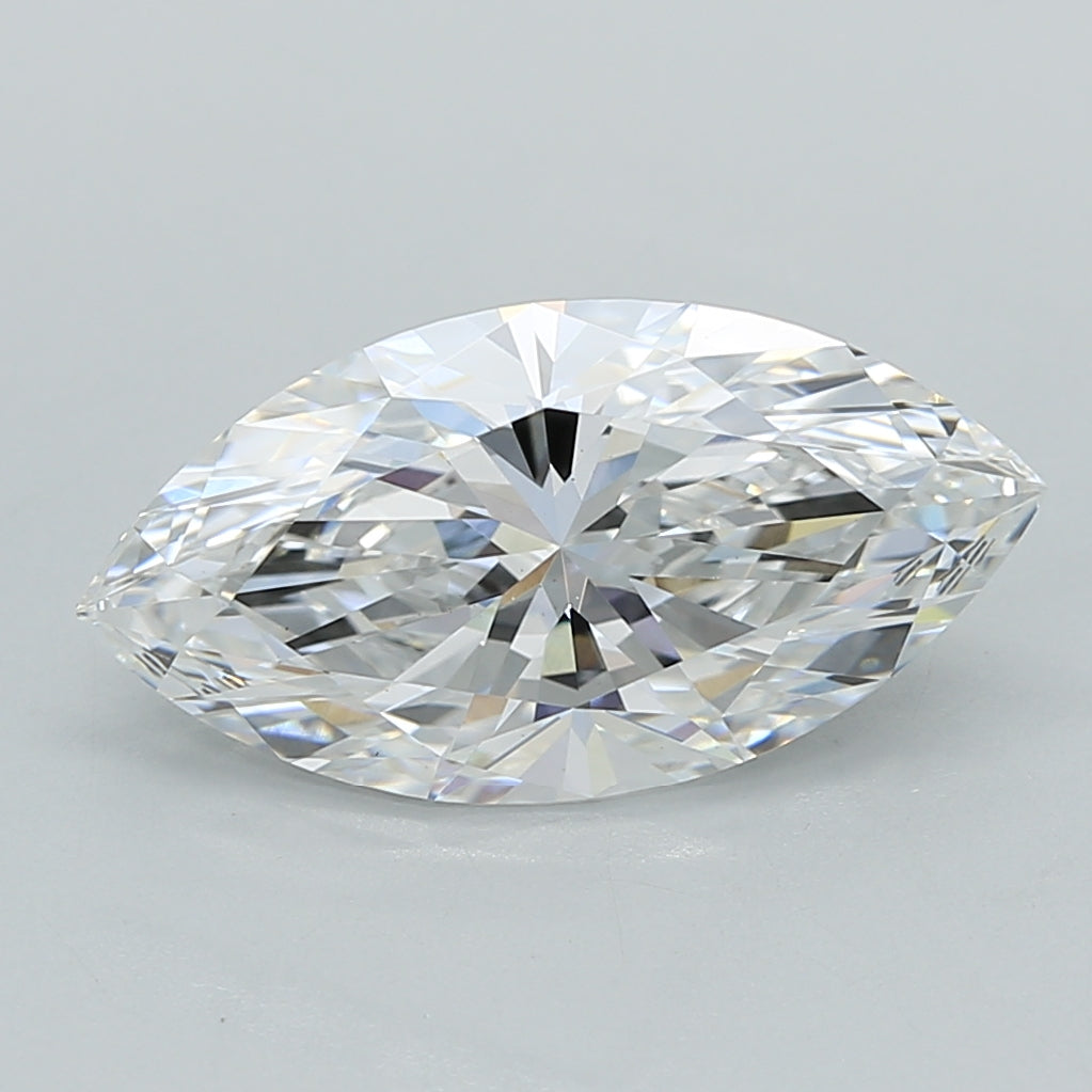 2.54 Carat Marquise Shaped, Ideal Cut, E Color, VVS2 Clarity, IGI Certified Lab Grown Diamond