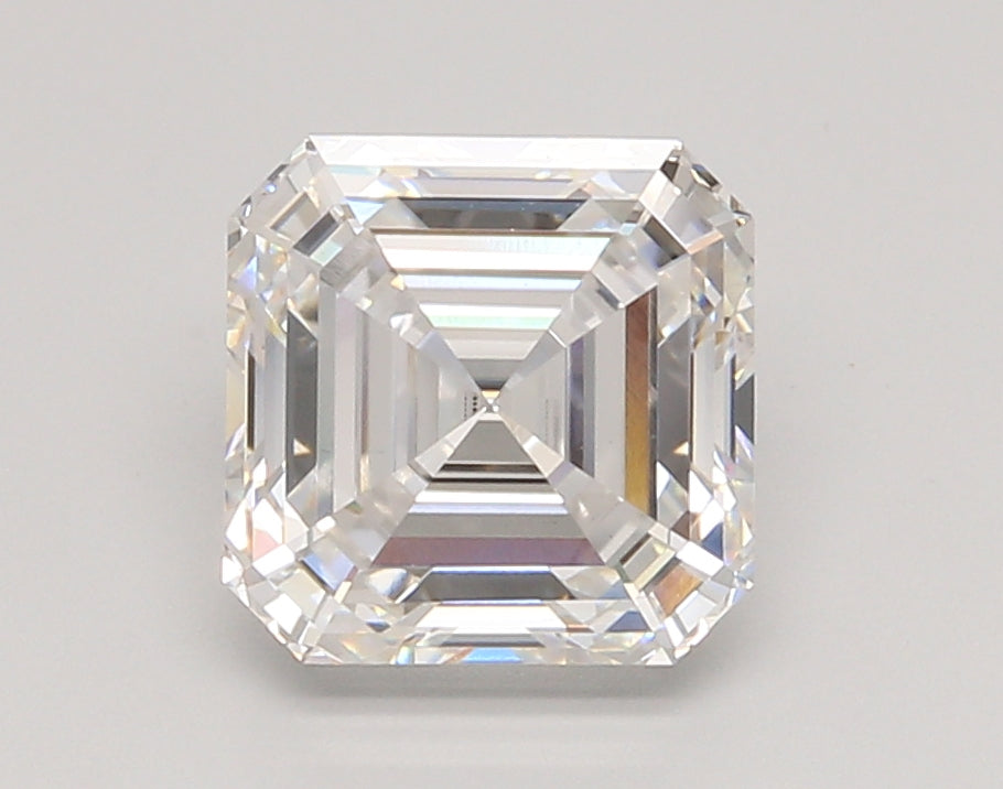 3.05 Carat Asscher Shaped, Ideal Cut, F Color, VS1 Clarity, IGI Certified Lab Grown Diamond