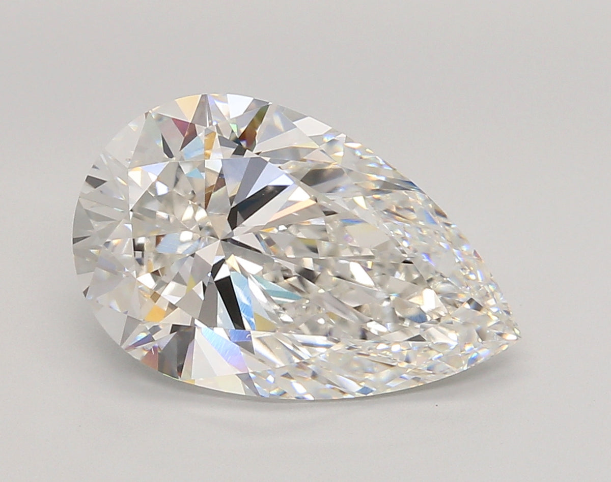 5.06 Carat Pear Shaped, Ideal Cut, F Color, VVS2 Clarity, IGI Certified Lab Grown Diamond