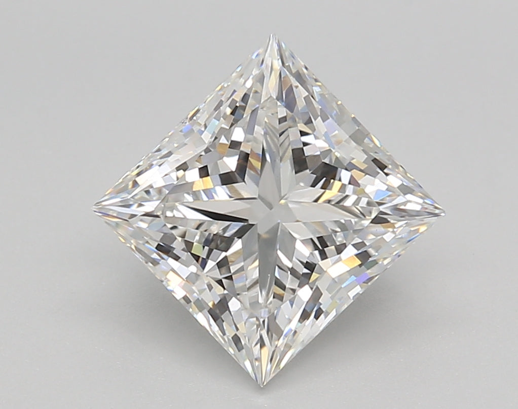 2.74 Carat Princess Shaped, Ideal Cut, E Color, VS1 Clarity, IGI Certified Lab Grown Diamond