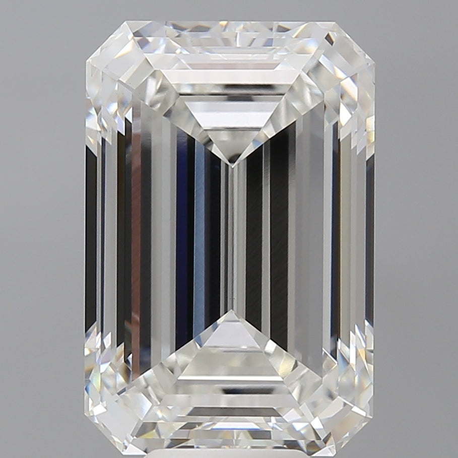 10.10 Carat Emerald Shaped, Ideal Cut, F Color, VVS2 Clarity, IGI Certified Lab Grown Diamond