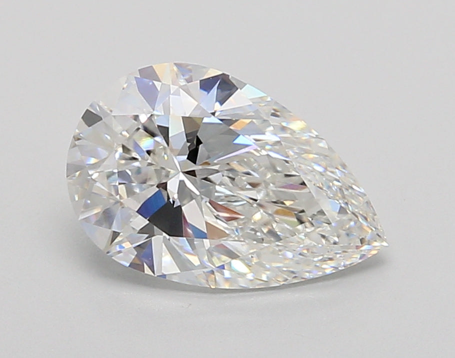 2.06 Carat Pear Shaped, Ideal Cut, F Color, VVS2 Clarity, IGI Certified Lab Grown Diamond