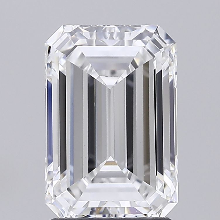 2.08 Carat Emerald Shaped, Ideal Cut, E Color, VVS2 Clarity, IGI Certified Lab Grown Diamond