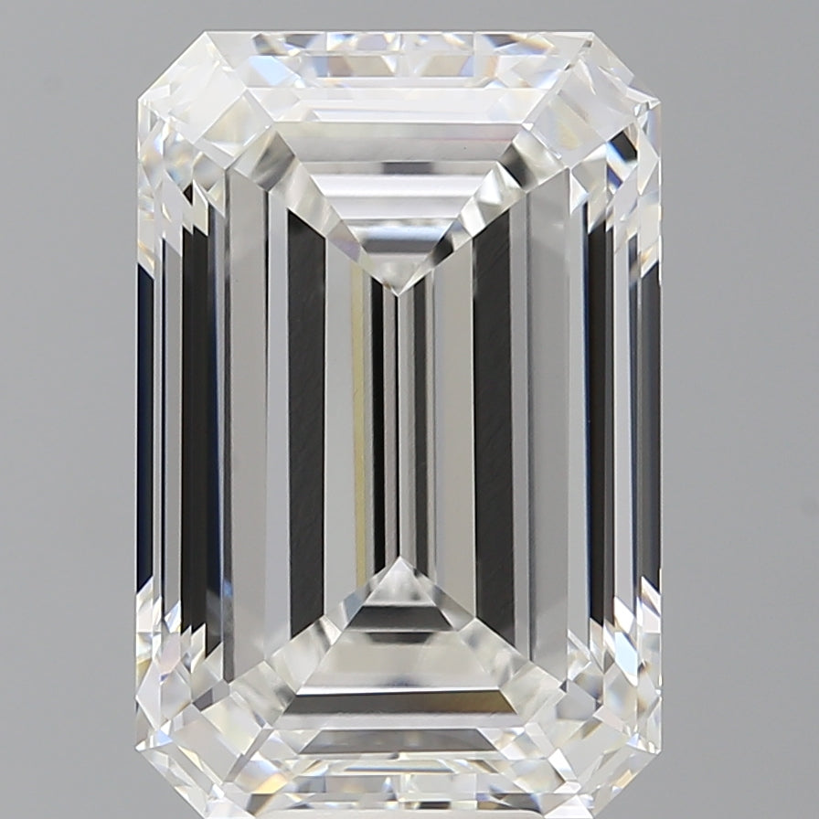 10.02 Carat Emerald Shaped, Ideal Cut, F Color, VVS2 Clarity, IGI Certified Lab Grown Diamond