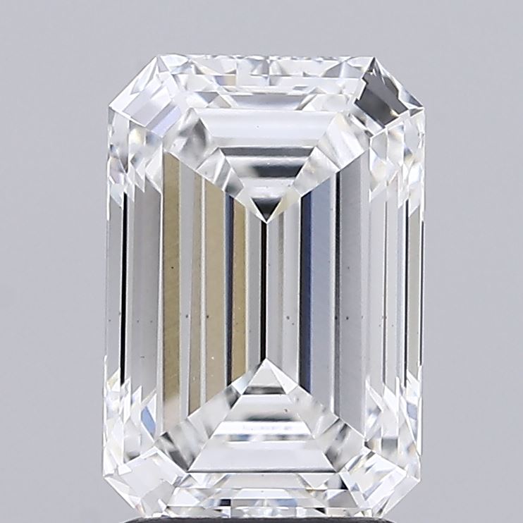 2.45 Carat Emerald Shaped, Ideal Cut, E Color, VS1 Clarity, IGI Certified Lab Grown Diamond