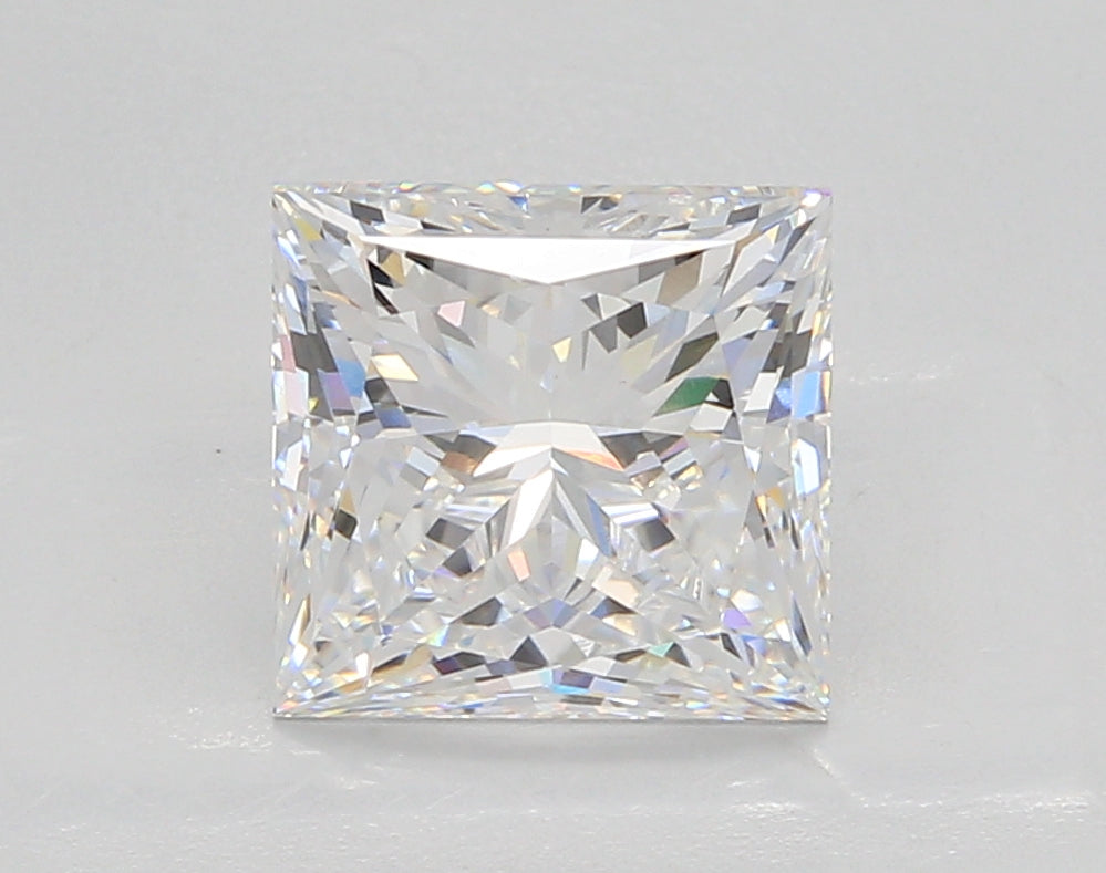 3.05 Carat Princess Shaped, Ideal Cut, D Color, VS2 Clarity, GIA Certified Lab Grown Diamond