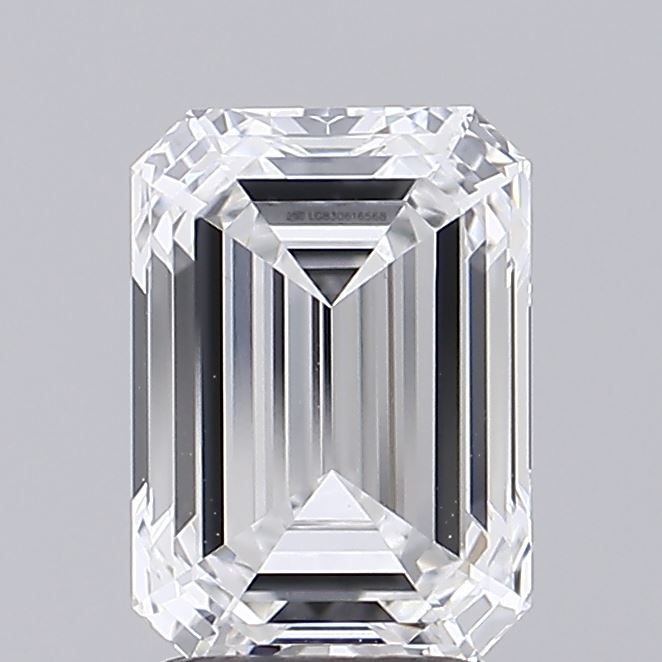 2.60 Carat Emerald Shaped, Ideal Cut, D Color, VVS2 Clarity, IGI Certified Lab Grown Diamond