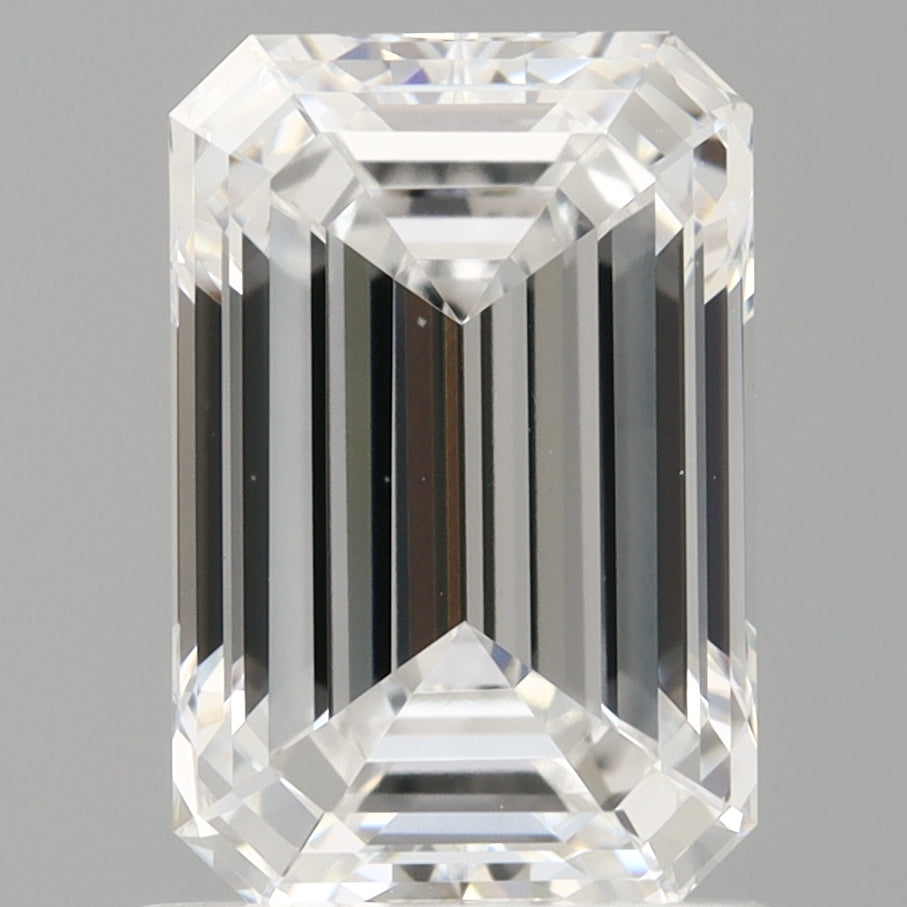 1.51 Carat Emerald Shaped, Ideal Cut, D Color, VVS1 Clarity, IGI Certified Lab Grown Diamond